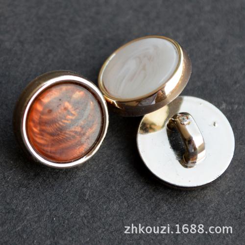浙江温州志禾现货 高档仿牛角花纹树脂高脚衬衫纽扣 韩版女装咖啡衬衣